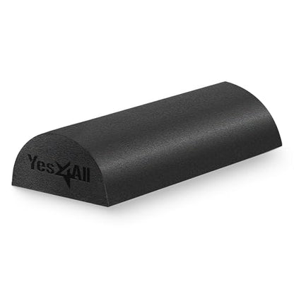 Yes4All Medium Firm Half Foam Rollers for Post-Workout Relaxation, 12/18/24/36 inch PE Foam Roll for Back Massage & Yoga Exercise - color: Black, style: 12-inch