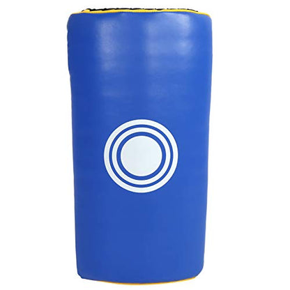 Taekwondo Block Target, Kickboxing Training Equipment, Curved Kick Pad with High - Density Sponge and PU Leather for Adults and Kids, Ergonomic Hand Guard for Martial - color: Blue and Yellow