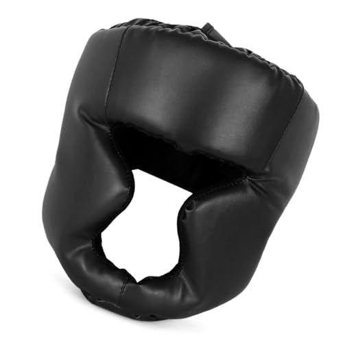 ZJchao Kickboxing Headgear, PU Leather MMA Sparring Helmet, with Thick Foam Padding, Full Coverage for Boxing, MMA, Martial Arts, Comfortable Adjustable Closure Lock, Holes for Good (L