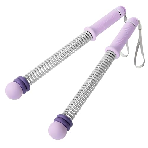 Cordless Battle Rope with Adjustable Resistance Springs, Ropeless Weighted Workout Stick for Strength Training and Cardio Fitness, Home Gym Exercise Equipment - color: Purple