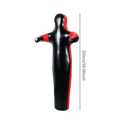 Grappling Dummy Wrestling Dummy Unfilled Jiu Punching Bag Throwing Judo Dummy Bag for Kickboxing Judo Karate - color: Black 150cm