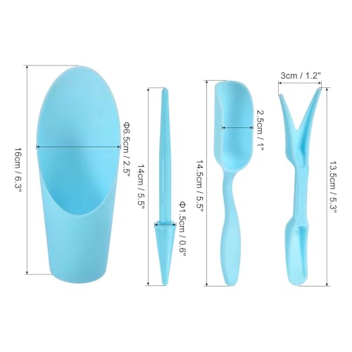 MECCANIXITY Garden Shovel Hand Tools Transplanting Succulent Cultivation Digging Scoops Kits, Blue - color: Blue
