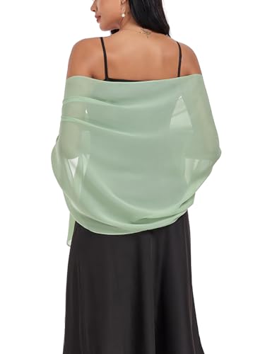 Shawls and Wraps Soft Chiffon Scarve Scarf For Evening Party Dresses Wedding Stole - color: Light Green