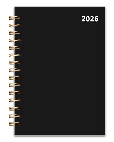 2026 Weekly and Monthly Planner, From January 2026 to December 2026, 5.5" x 8.5" Daily Planner for Productivity, Goal Setting & Time Management, Organizer for Work & School - Black Hard Cover - color: 26-Black