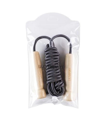 8.8 Feet Jump Rope for Women Men Kids Wooden Handle Jumping Ropes - color: Grey