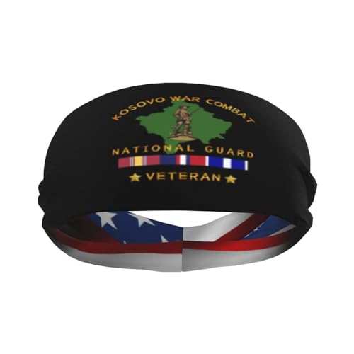 War Combat Veteran National Guard Sports Sweatband Headband, Moisture Wicking, Non-Slip, for Running, Workout17