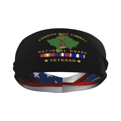 War Combat Veteran National Guard Sports Sweatband Headband, Moisture Wicking, Non-Slip, for Running, Workout17