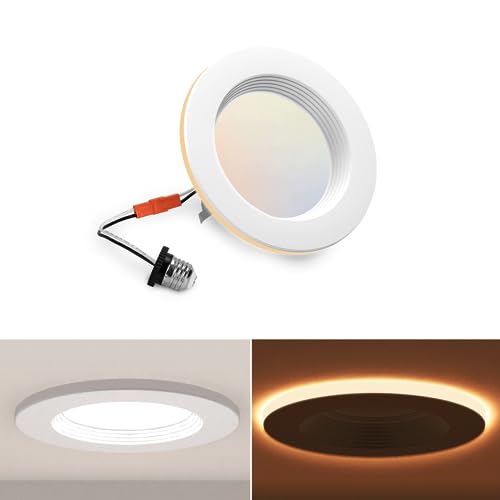 POWERASIA 1 Pack 4 Inch LED Metal Recessed Lighting with Night Light - color: 5CCT+NT-WH, size: 1PACK-4IN