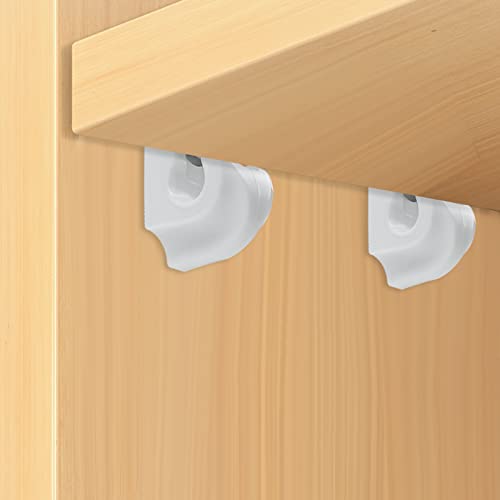 24 Pack Wire Shelf Clips, White Down Wall Clips for Closet Shelves | White Wall Mounted Wire Shelf Brackets Loop Clips with Screws & Expansion Tubes, Fits Wire Closet Shelving - color: 24 PACK