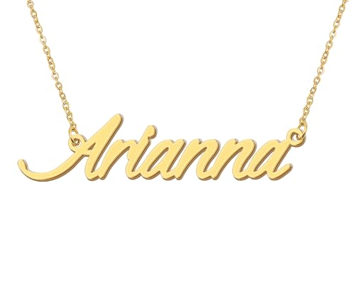 Aoloshow Personalized Name Necklace Custom Any Name Necklaces Jewelry for Womens New Mom Bridesmaid Gift - style: Gold - Arianna