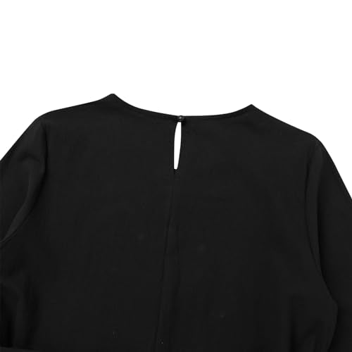 IDOPIP Women's Muslim Abaya Dress 2 Pieces Set Long Sleeve Button Down Shirt and Pants Casual Arabic Islamic Dubai Outfits - color: Black + Belt, size: 3X-Large