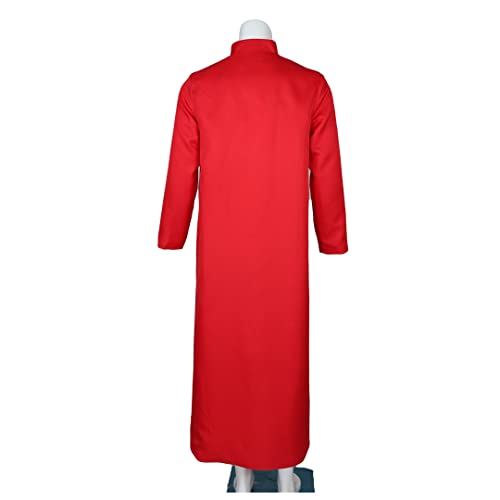 Men's Cassock Robe Church Robe Choir Minister Clergy Pulpit Liturgical 5 colors - color: Red, size: Small