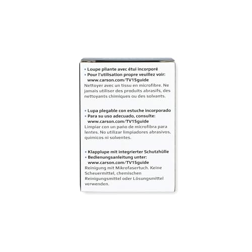 Carson TriView 5x/10x/15x Folding Loupe Magnifier with Built-in Case, 3-in-1 Portable Loupe Magnifying Glass - Adjustable Magnification, Great for Jewelry (TV-15)