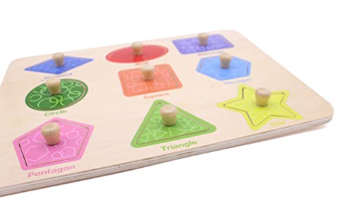 Aile Toddler Wooden Preschool Learning Shape Peg Puzzle Board Toys - style: Shape Puzzle