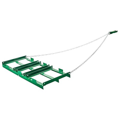 VEVOR Drag Harrow, 4 ft Heavy Duty Tow Behind Drag Harrow with Adjustable Bars & 72 in Chain, Driveway Grader Landscape Rake for ATV, UTV, Tractor, Mower Tow Behind Yard Lawn Leveling Tool - size: 4 FT- Green