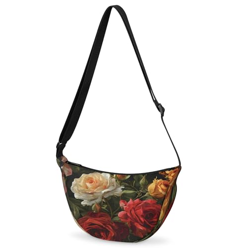 Crossbody Bag for Women Men, Lightweight Small Sling Hobos Dumpling Bag Crescent Purse, Crescent Moon Bag - color: Color G