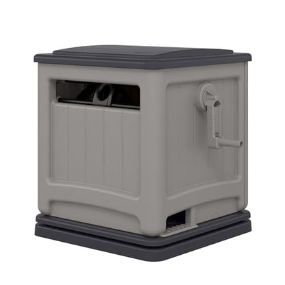 Suncast Swivel Smart Trak Hose Hideaway, 225 Foot x 5/8 Inch Garden Hose Reel with Smart Trak Guide & Swivel Base, Dove Gray/Cyberspace - color: Dove Gray/Cyberspace