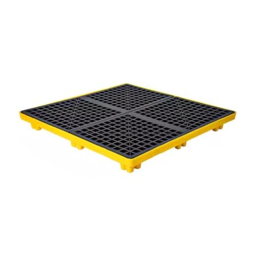 Modular Leak Platform/Grid Pads.Modular Spill Containment Tray for Oil Drums - Heavy-Duty Anti-Leak Pallet, Eco-Friendly, Chemical-Resistant Platform for Safe Liquid Storage，（Yellow，120 * 120* - size: 120*120*10cm