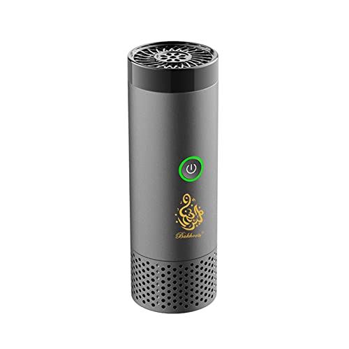 Electronic Incense Burner Electric Aroma Diffuser Fragrance Arab Bakhoor Arabian Incense Holder Censer for Outdoor, Household, Desktop, Office, Grey - color: Gray