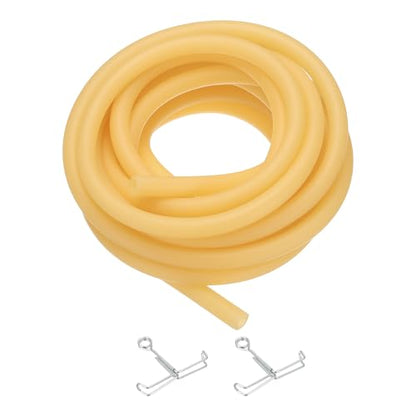 PATIKIL Rubber Tubing, 6mmx12mmx5m Tubing Tube with Hose Clamps, Soft Hose Line Pipe for Multipurpose Industrial Aquarium, Yellow - size: 6mmx12mmx5m