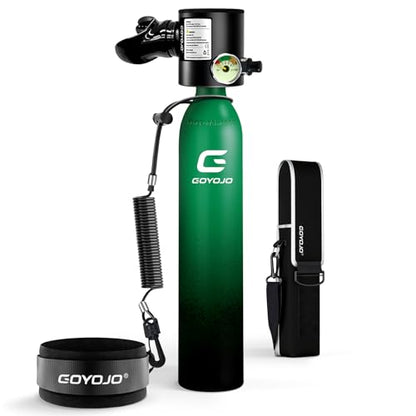 GOYOJO Mini Scuba Tank, Portable Diving Lung Air Tank with DOT Certified | Refillable Emergency Backup Pony Bottle for Snorkeling, Underwater Breathing, Training - color: 0.5L Submariner Hulk