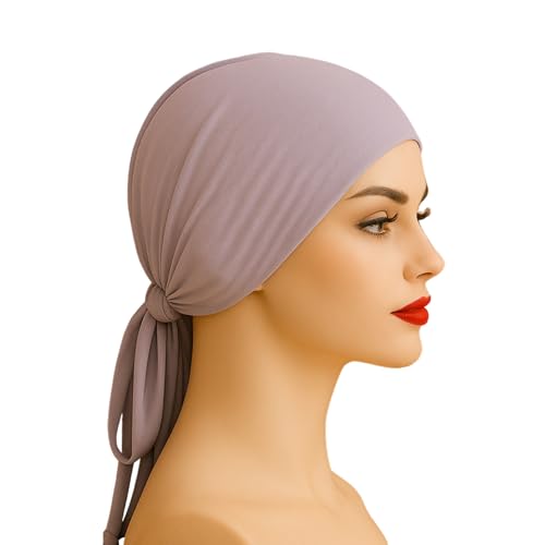 The Grip Cap Non-Slip Hijab Undercap for Women – Breathable Under Hijab Cap – Athletic & Daily Wear–Black & Lilac - color: Lilac