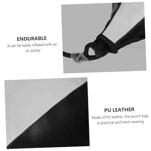 PU Leather Boxing Ball Double End Floor to Ceiling Punching Bag for Adults MMA Training with Elastic Strips and Hooks Inflatable Reflex Speed Bag for Home Gym Workout