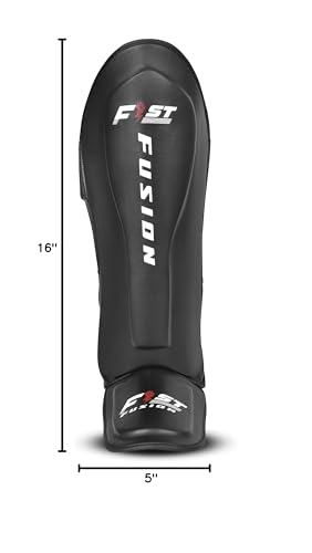 FF MMA Shin in Step Guards Padded Muay Thai Leg Protection for Kickboxing Training Sparring Leg Guards Adjustable Boxing Shininstep x2 - color: Black, size: Small-Medium
