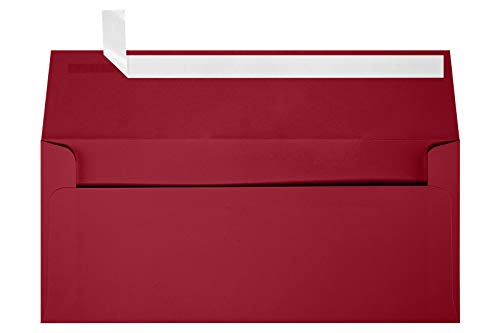 LUXPaper #9 Slimline Invitation Envelopes | Peel & Press | 3 7/8" x 8 7/8" | Garnet Red | 80lb. Text | 50 Qty - color: Garnet, size: 50 Qty.