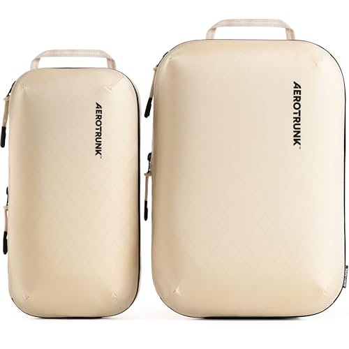 Aerotrunk Ultralight Compression Packing Cubes for Travel, 3-Pack, Beige - color: Beige, size: 3-Pack