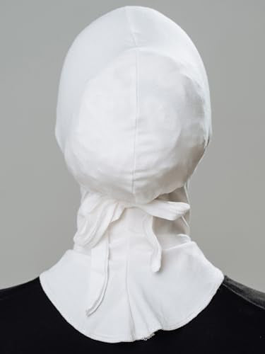 Hijab Undercap with Ties for Secure Fit – Muslim Underscarf for Women - color: White