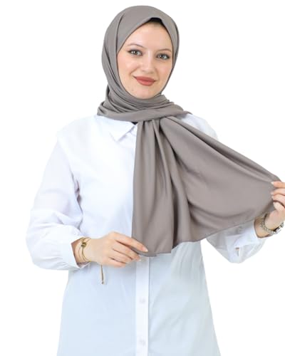 Prien Hijab For Women Muslim Lightweight Scarf Head Scarves For Girls Islamic Long Headscarf Chiffon Shawl Prayer Set Ramadan - color: Deep Mink
