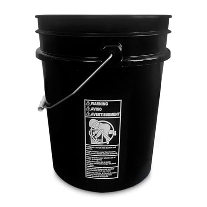 5 Gallon Bucket - Food Grade Bucket BPA-Free, Black,12 Pack | Metal Handle Grip, Heavy-Duty 90 Mil HDPE Plastic Pail, Food Safe Stackable Utility Container, Lid Not Included, Made in USA - color: Black, size: 12 Packs