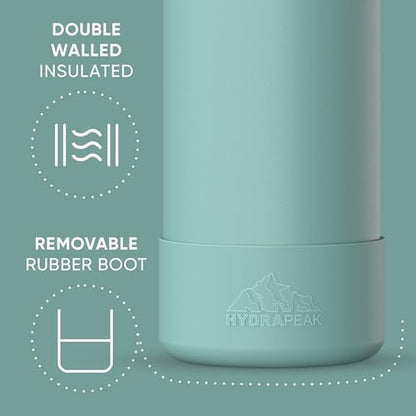 Hydrapeak 32oz Sport Insulated Water Bottle with Straw Lid, Leak & Spill Proof, Keeps Drinks Cold for 24 Hours, Hot for 12 Hours, Premium Stainless Steel Water Bottles (32oz, Pale Sage) - color: Pale Sage