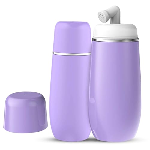 Portable Bidet for Travel 400ML, Handheld Peri Bottle for Women and Men, Leakproof Personal Hygiene Cleaner, Portable Bidet Sprayer for Postpartum Care, Camping, Outdoor, Toilet Cleaning, Purple - color: Purple