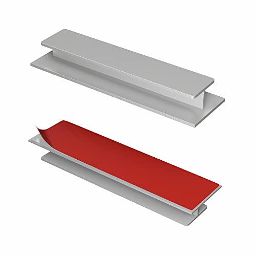 HRX Self-Adhesive Edge Fingerpull Door Handle - Easy to Install Screwless Peel and Stick on Glass, Wood, Metal, Plastic - Sliding Doors Knob for Kitchen Fronts, Drawers & Dressers Panels - 2 Pack - color: Clear Polished