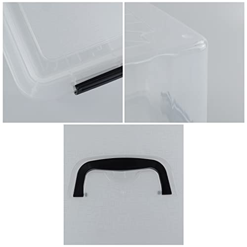 Kekow 6-Pack 10 L Plastic Storage Boxes, Clear Plastic Storage Bins with Lids - size: 10 L