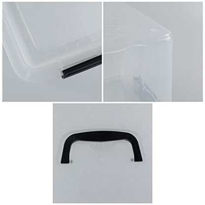 Kekow 6-Pack 10 L Plastic Storage Boxes, Clear Plastic Storage Bins with Lids - size: 10 L