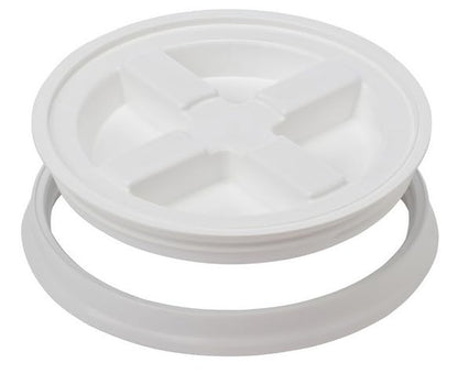 5 Gallon Food Grade Plastic Bucket with Air Tight Screw on Lid Made in USA Container (Yellow Bucket with White Lid) - color: Yellow Bucket With White Lid
