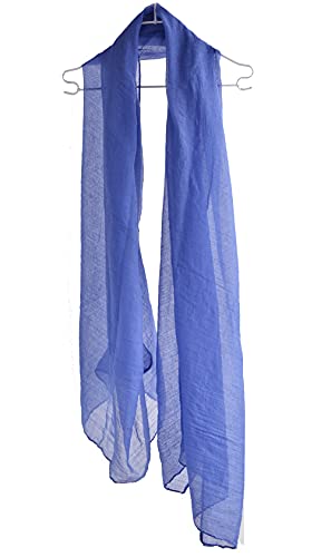 woogwin Women's Scarf Lady Light Soft Fashion Solid Shawl Wraps - color: Denimblue
