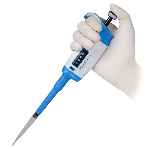 Single-Channel Pipette, Adjustable Volume - Accurate & Calibrated | For 100-1000ul Liquid Capacity, Compatible with 1000ul Pipette Tips - size: 100-1000ul, style: Single-Channel
