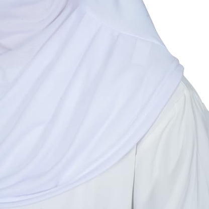 Solid Color Hijab for Women Muslim Prayer Scarfs for Women Women's Instant Hijab Modest Islamic Khimar - color: White