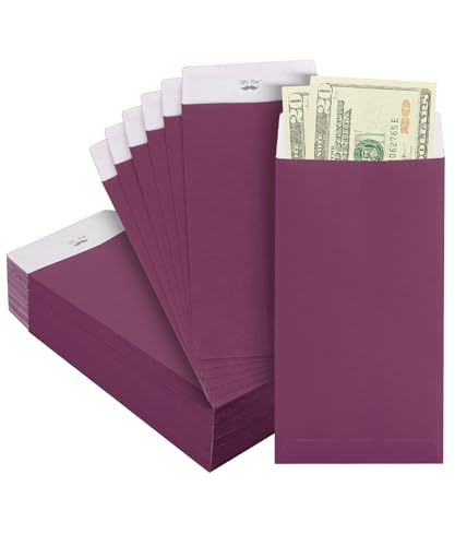 Mr. Pen- 100 Purple Cash Envelopes, 6.5" x 3.5", Money Saving Challenge - color: Purple, size: 100 Pack