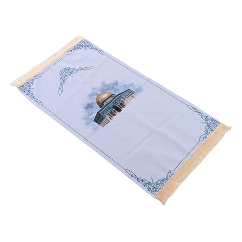 Tissting Cotton Prayer Mat with Tassels - Portable Meditation Rug for Adults Kids, Soft Non Shedding Fabric with Traditional Design for Home Travel Use