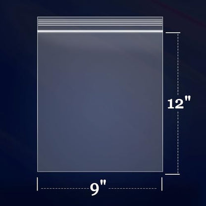 iMailer - 100 Count - 9" x 12" Zip Bags - Clear Reclosable Zip Plastic Poly Bags with Resealable Lock Seal Zipper for Art Prints, A4, Letter Sized Documents, Clothing (Pack of 2) - size: 9" x 12" (Pack of 2)
