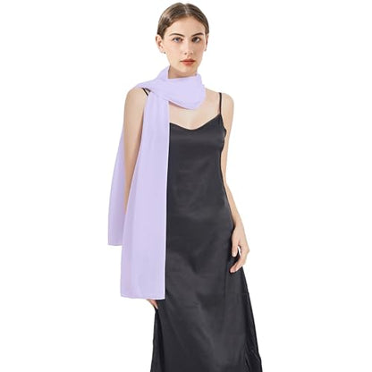 Chiffon Shawls and Wraps - Lightweight Scarve for Women Evening Dresses Wedding Bridal Formal Party - color: H-lilac