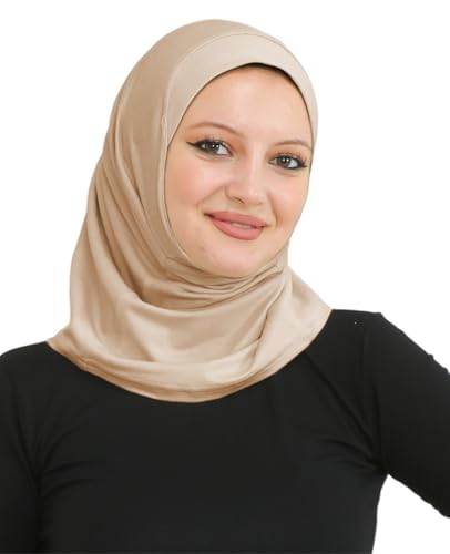 Prien Sport Instant Hijab For Women, Muslim Cotton Turban, Soft Head Scarf, Ready To Wear Hijabs Prayer Clothes, Islamic Wear - color: Deep Mink