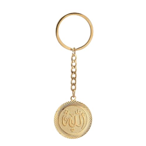 Islam Muslim Allah Pendant Keychain Women Necklace Religious Amulet Pendant Accessories Party Jewelry - color: Gold 1