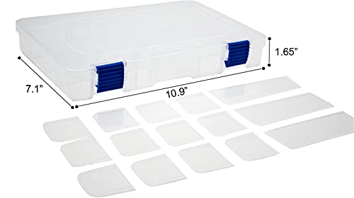 Medium Plastic Fishing Tackle Box Storage Organizer Box 3600 with Adjustable dividers Tackle Tray Parts Crafts Case 2 Pack