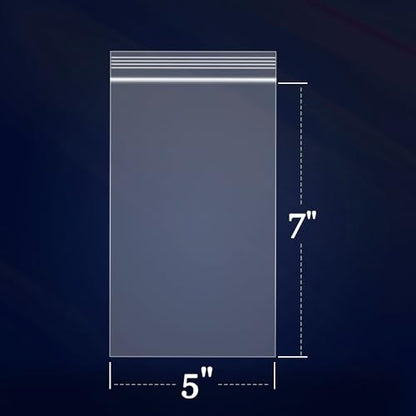 iMailer - 100 Count - 5" x 7" Small Zip Bags - Clear Reclosable Zip Plastic Poly Bags 2 Mil with Lock Seal Zipper for A2 A4 A6 Cards & Envelopes, Bakery, Cookies, Treats - size: 5" x 7"
